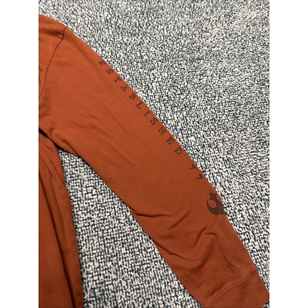 Star Wars Rebels Logo Men's Long Sleeve T-Shirt Size Large Burnt Orange Tee - Picture 4 of 13